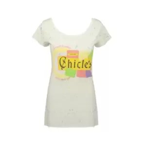 Image of Junk Food Womens/Ladies Paint Chiclets T-Shirt (L) (White)