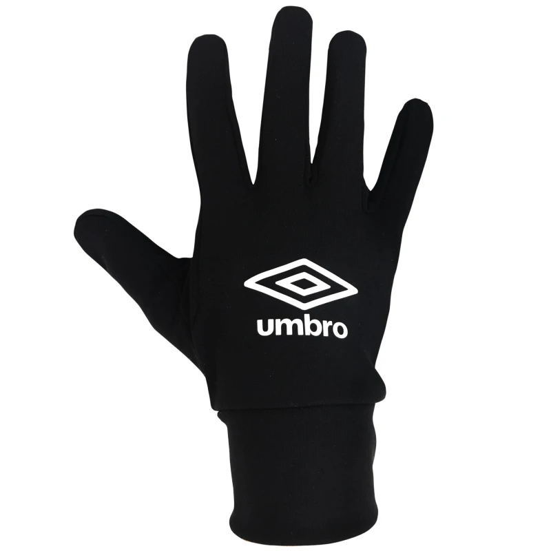 Image of Umbro Technical Logo Player Gloves in Black Size: Medium Black Unisex M