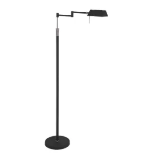 Image of Karl LED Integrated Floor Lamp Black Matt, Steel, Glass Matt