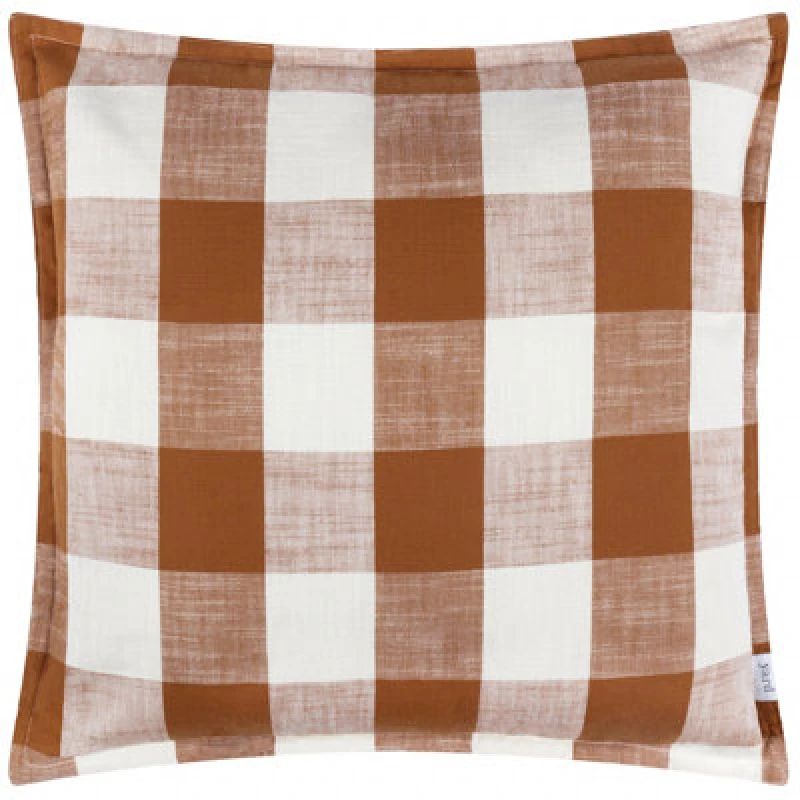 Image of Yard Chesil Check 100% Cotton Filled Outdoor Cushion Pecan 50 X 50Cm, Orange 5.03E+12