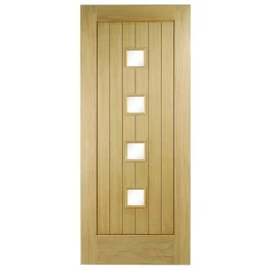 Image of Wickes Sienna External Cottage Oak Veneer Door Glazed 1981 x 838mm