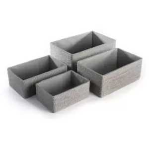 Image of Paper & Cotton Closet Storage Boxes - Set of 4 Grey M&W - Grey