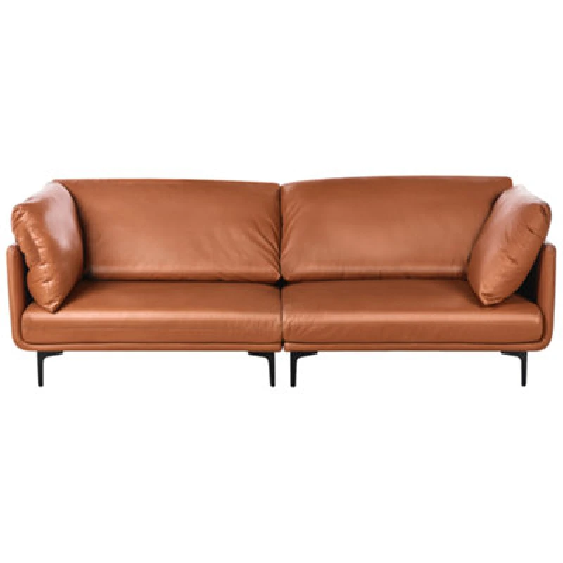 Image of Beliani Sofa 3 Seater Revsnes Faux Leather Golden Brown