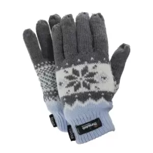 Image of FLOSO Ladies/Womens Thinsulate Fairisle Thermal Gloves (3M 40g) (One Size) (Blue)