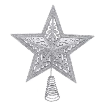 Image of House of Fraser Glitter Star Tree Topper - Silver