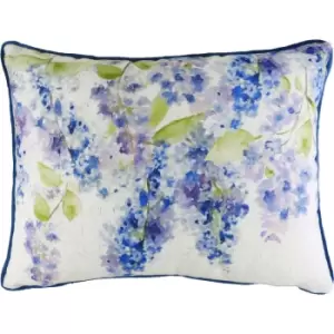 Image of Evans Lichfield - Blossoms Rectangular Printed Cushion Azure - Azure