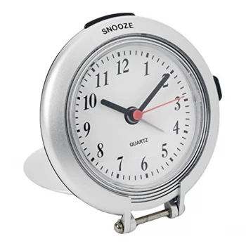 Image of Round Folding Travel Alarm Clock - Silver