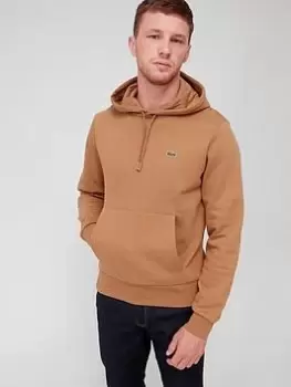 Image of Lacoste Logo Overhead Hoodie, Brown Size M Men