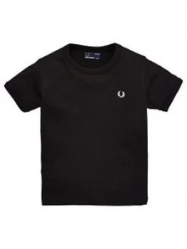 Image of Fred Perry Boys Logo Short Sleeve T-Shirt - Black, Size 2-3 Years