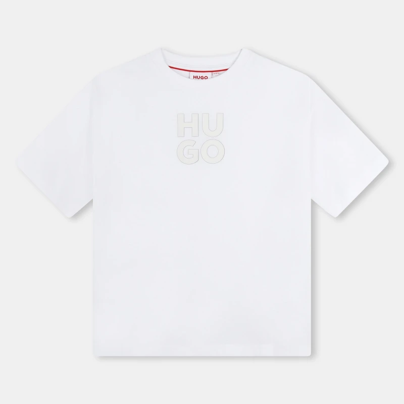Image of Hugo Kids Logo Regular Fit T-Shirt White 10P male 14Y