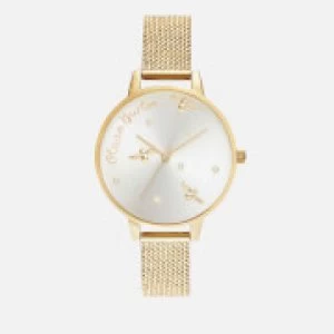 Image of Olivia Burton Womens Pearly Queen Boucle Mesh Watch - Gold