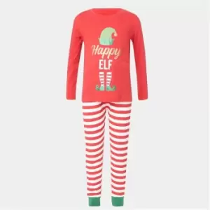 Image of I Saw It First Kids Happy Elf Christmas Pyjamas - Red