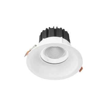 Image of Forlight Dorit - Integrated LED 1 Light Recessed Downlight Matt White IP44 - Warm White