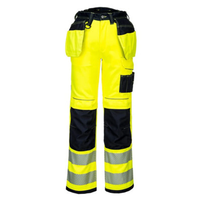 Image of Portwest PW3 Hi Vis Holster Pocket Work Trousers T501YBS41 Colour: Yellow / Black