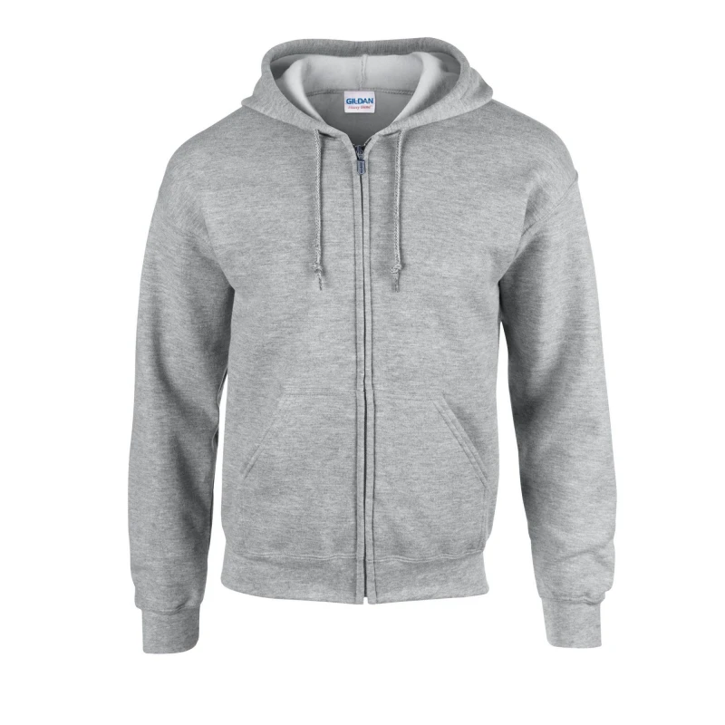 Image of Gildan Heavy Blend Full Zip Full Zip Hoodie in Grey Size: Small Grey Unisex S