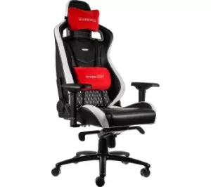 Image of NOBLE CHAIRS EPIC Real Leather Gaming Chair Black, White & Red