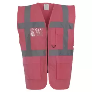 Image of Yoko Hi-Vis Premium Executive/Manager Waistcoat / Jacket (Pack of 2) (S) (Pink)