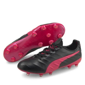 Image of Puma King Platinum FG Football Boots - Black/SunBlaze