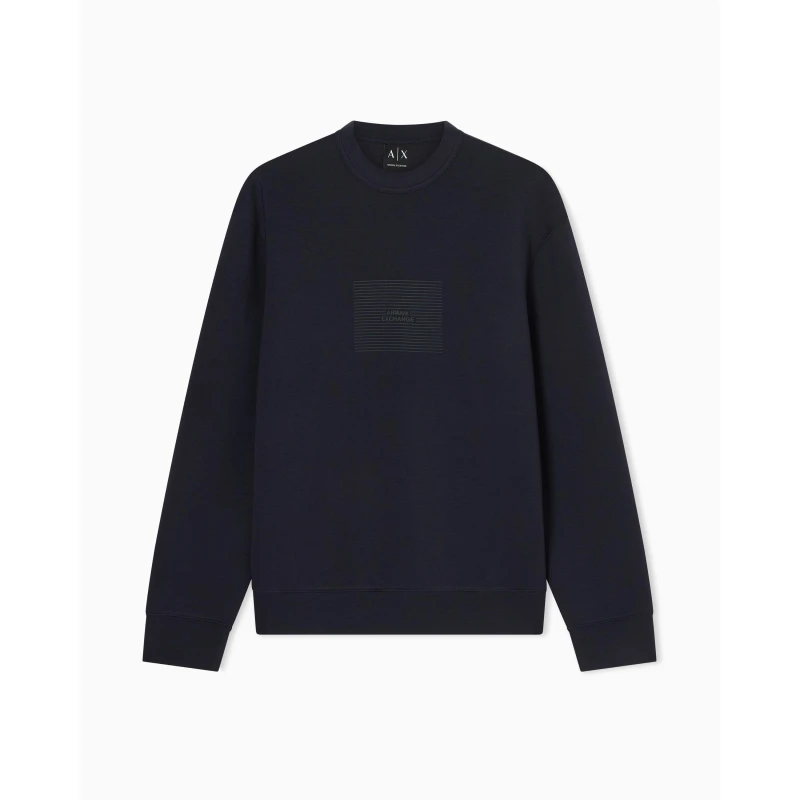Image of Armani Exchange Mens Crew Sweatshirt Deep Navy male M