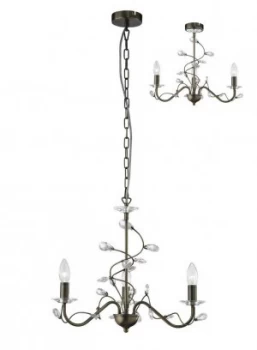 Image of Ceiling Pendant 3 (SHADE SOLD SEPARATELY) Light Antique Brass, Crystal