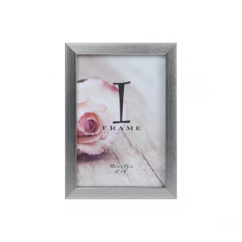 Image of 4" x 6" - iFrame Brushed Pewter Effect Photo Frame