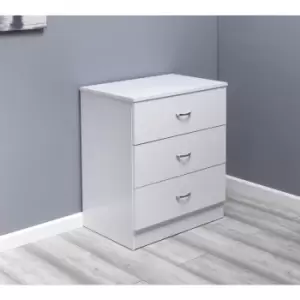 Image of Fwstyle - Chilton Modern 3 Drawer Chest - White Gloss - White