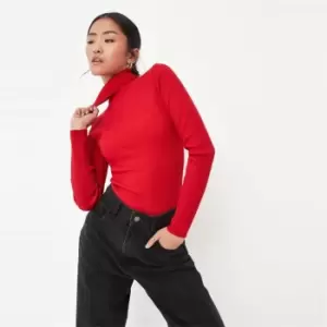 Image of Missguided Roll Neck Body - Red