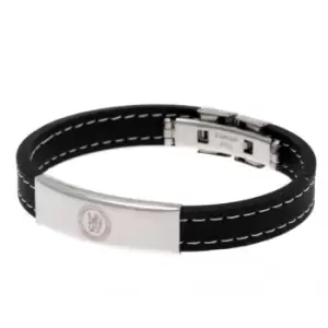 Image of Chelsea FC Stitched Silicone Bracelet (One Size) (Black)