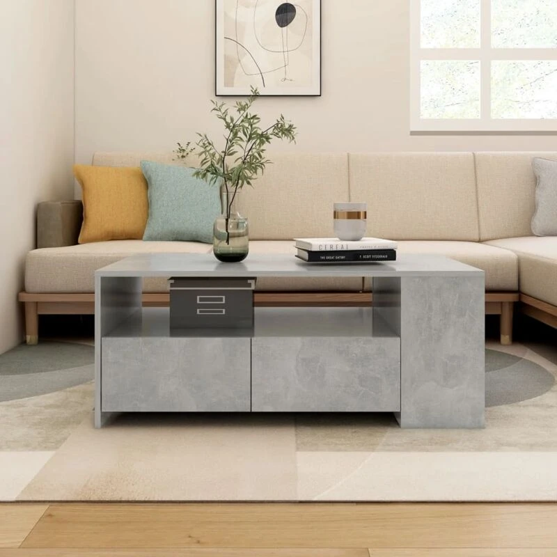 Image of VIDAXL Coffee Table Concrete Grey 102x55x42cm Engineered Wood Vidaxl 8720286963753