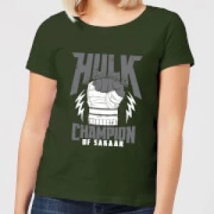 Image of Marvel Thor Ragnarok Hulk Champion Womens T-Shirt - Forest Green - L