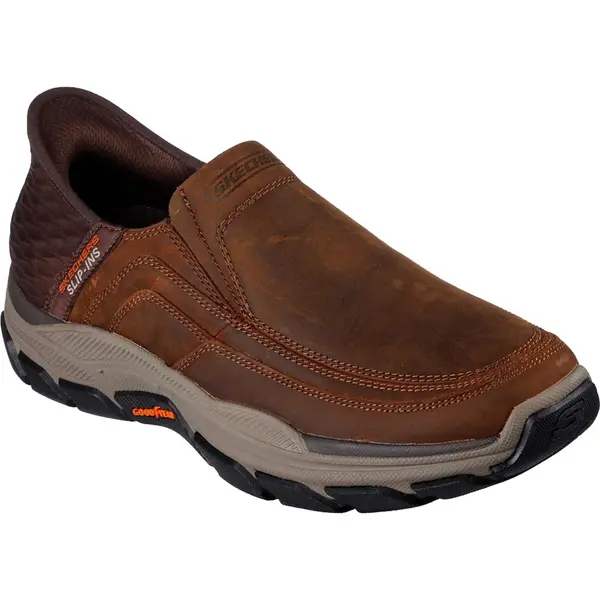 Image of Skechers Mens Slip Ins Respected Elgin Relaxed Fit Loafer Shoe - UK 10 Brown male PS3785DKB10