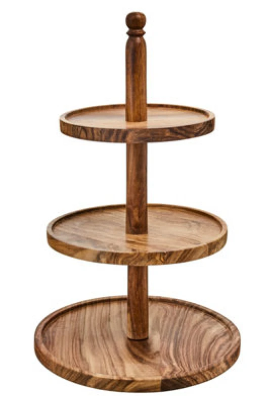 Image of Orsina Kora Sheesham Wood Three Tier Cake Stand