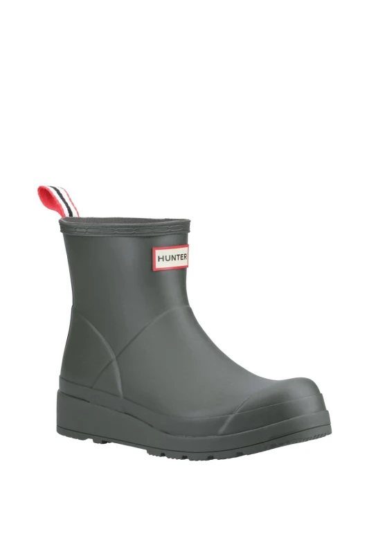 Image of Hunter Womens Play Short Boot in Dark Olive Size: 6 Dark Olive Female 6