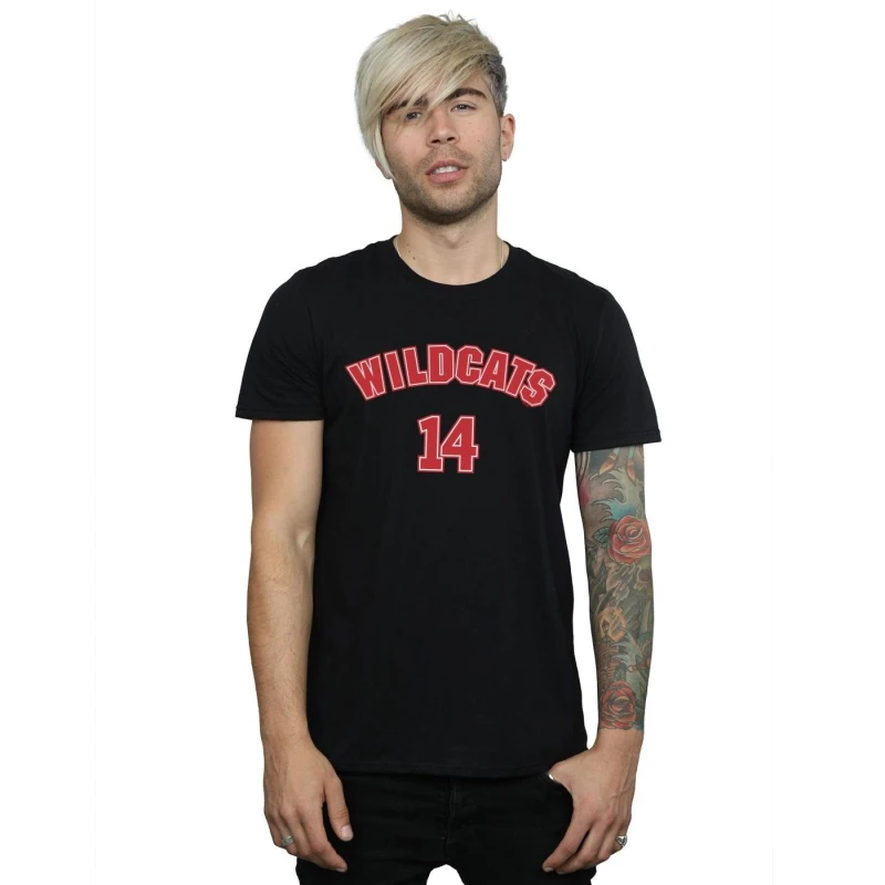 Image of Disney Men High School Musical The Musical Wildcats 14 T-Shirt in Black Size: Small Black S Male 5059400922332