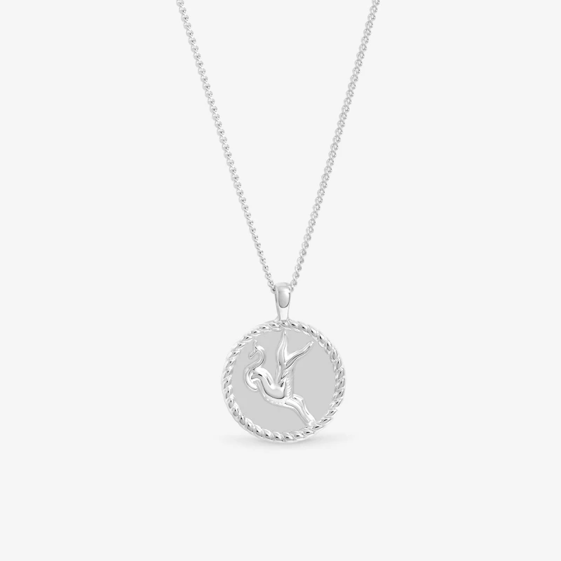 Image of Simply Silver Sterling Silver 925 Zodiac Pendant - Silver female One Size