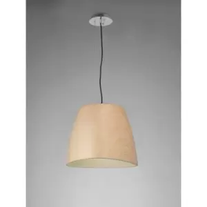 Image of Triangle Large pendant light 1 E27 bulb, beech/polished chrome