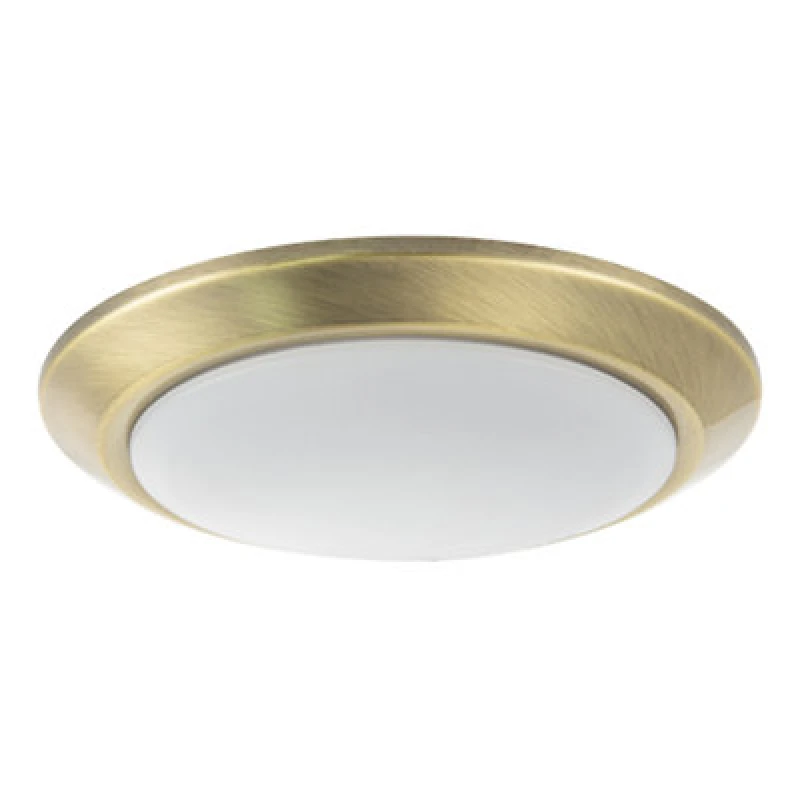 Image of Happy Homewares Contemporary Antique Brass Flush LED Bathroom Ceiling Light Fitting