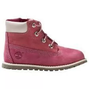 Image of Timberland Pokey Pine Childrens 6" Boots - Pink Nubuck, Pink Nubuck, Size 10 Younger