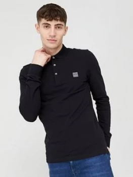 Image of Hugo Boss Passerby Long Sleeve Polo Shirt Black Size L Men