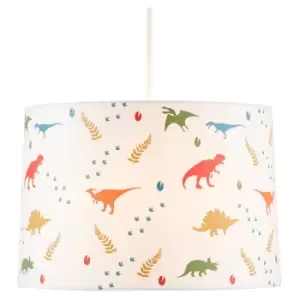 Image of Glow Light Shade Glow in The Dark Dinosaurs Easy Fit Lampshade - White - Litecraft