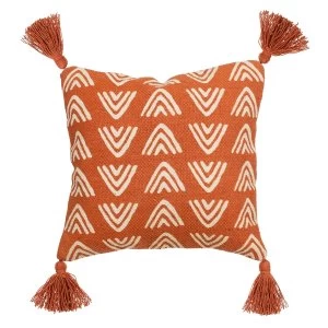 Image of Sass & Belle Terracotta Triangles Block Print Cushion
