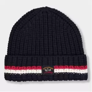 Image of Paul And Shark Stripe Beanie - Blue