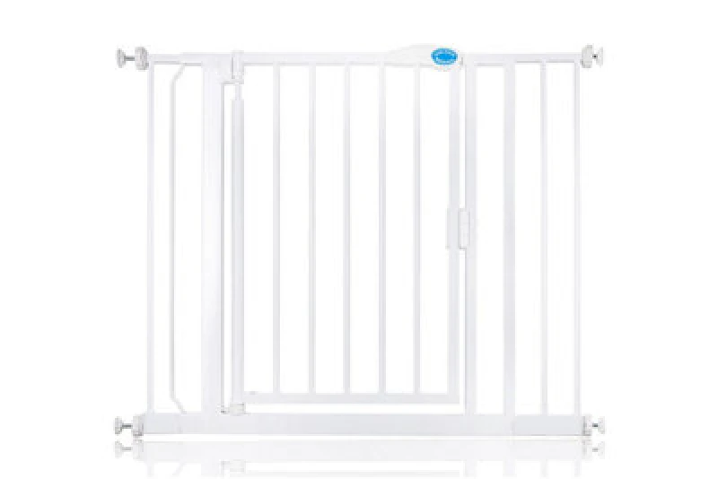 Image of Bettacare Auto Close Pet Gate, 96.6Cm - 103.6Cm, White, Pressure Fit Stair Gate For Dog & Puppy
