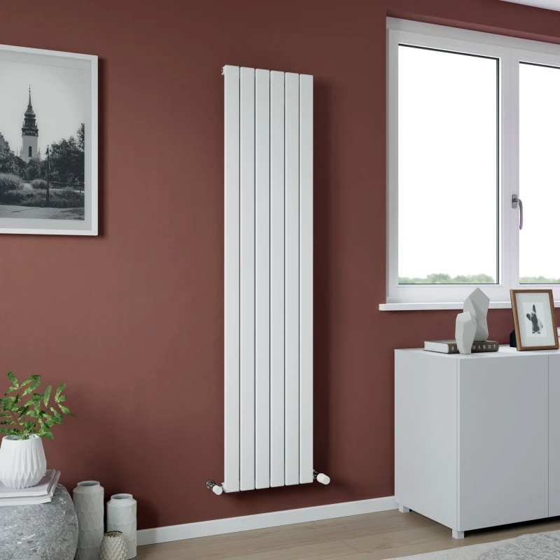 Image of Agadon Vienna Designer Aluminium Radiator in White Size: 1800mm x 345mm White Unisex 1800mm x 345mm