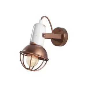 Image of Latsia Sconce Wall Lamp 1 Light Clay- Metal Copper Rusty