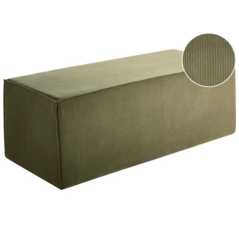Image of Beliani Pouffe Vinita Corduroy Dark Green
