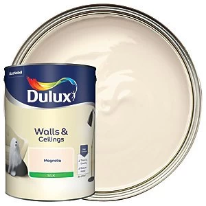 Image of Dulux Walls & Ceilings Magnolia Silk Emulsion Paint 5L