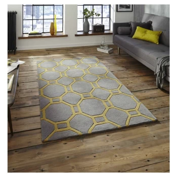 Image of Noble House 4338 Grey Yellow 120cm x 170cm Rectangle - Grey