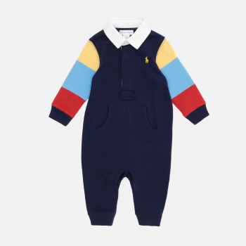 Image of Polo Ralph Lauren Babys' One Piece Coverall Baby Grow - Newport Navy - 6 Months