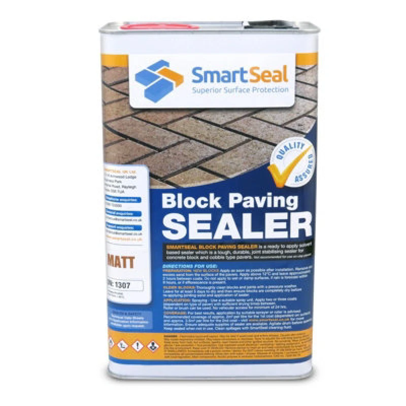 Image of Block Paving Sealer, (Smartseal), Premium Matt Finish, Strong Sand Hardener And Weed Inhibitor For Driveways And Patios, 5L